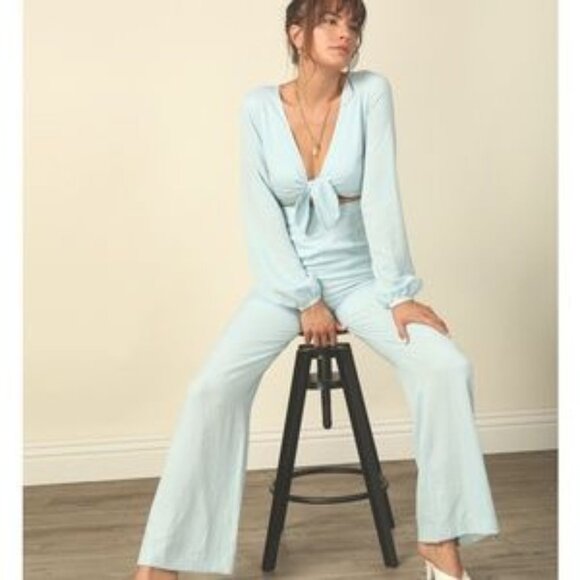 NEW Line & Dot Linsay Tie Front Cut Out Jumpsuit M - Picture 1 of 8